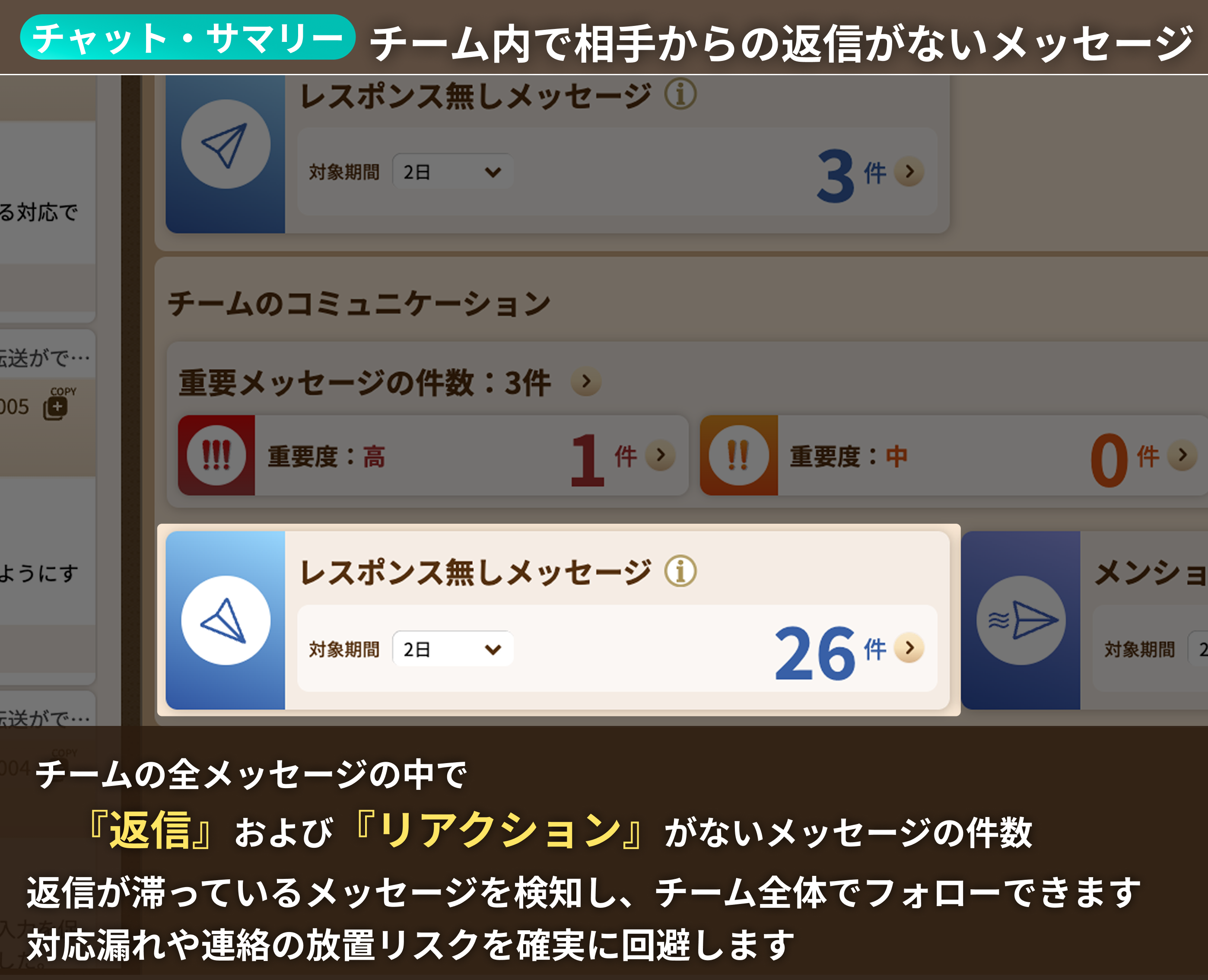 チーム内で相手からの返信がないメッセージ