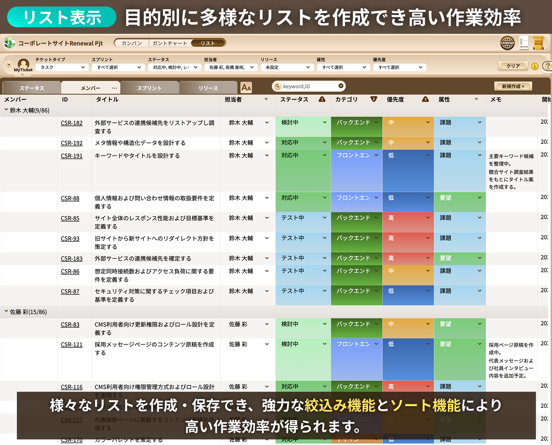 文字サイズや余白を変更可能
