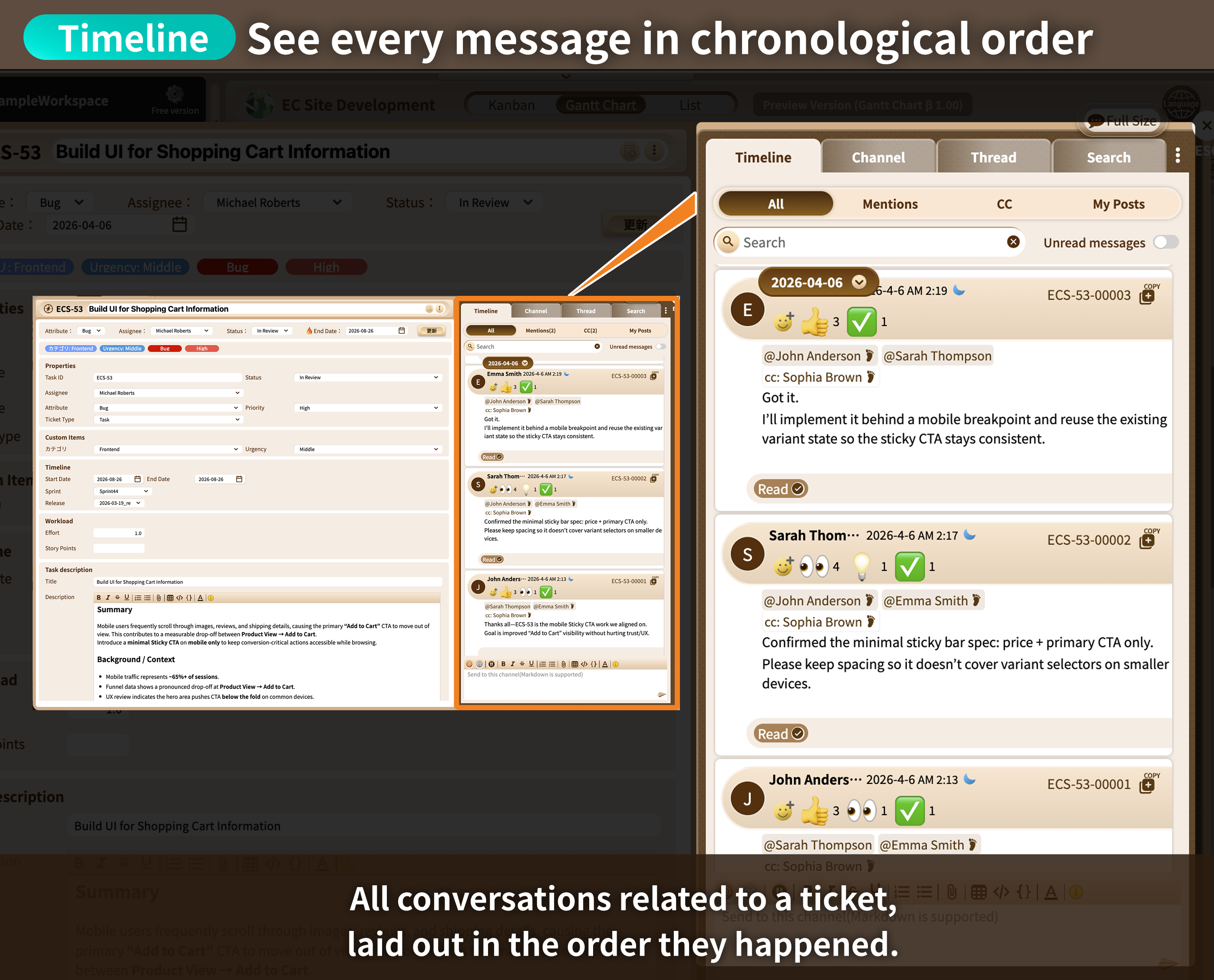 See every message in chronological order